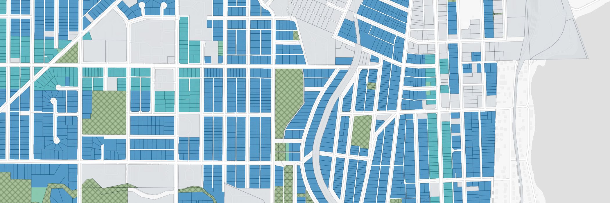 Nanaimo parcels and streets on the ZoneScout zoning map.
