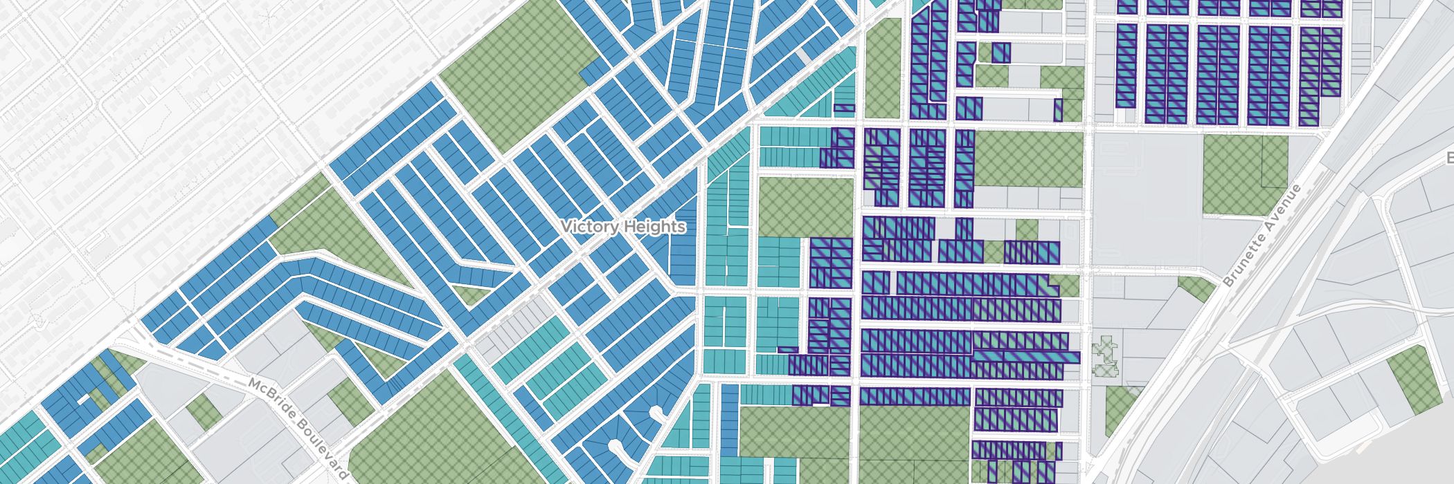 New Westminster streets and parcels on the ZoneScout map.